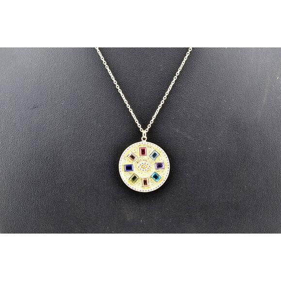 Rachel Reinhardt Sundial 14K Vermeil Pendant Necklace - Picture 2 of 3